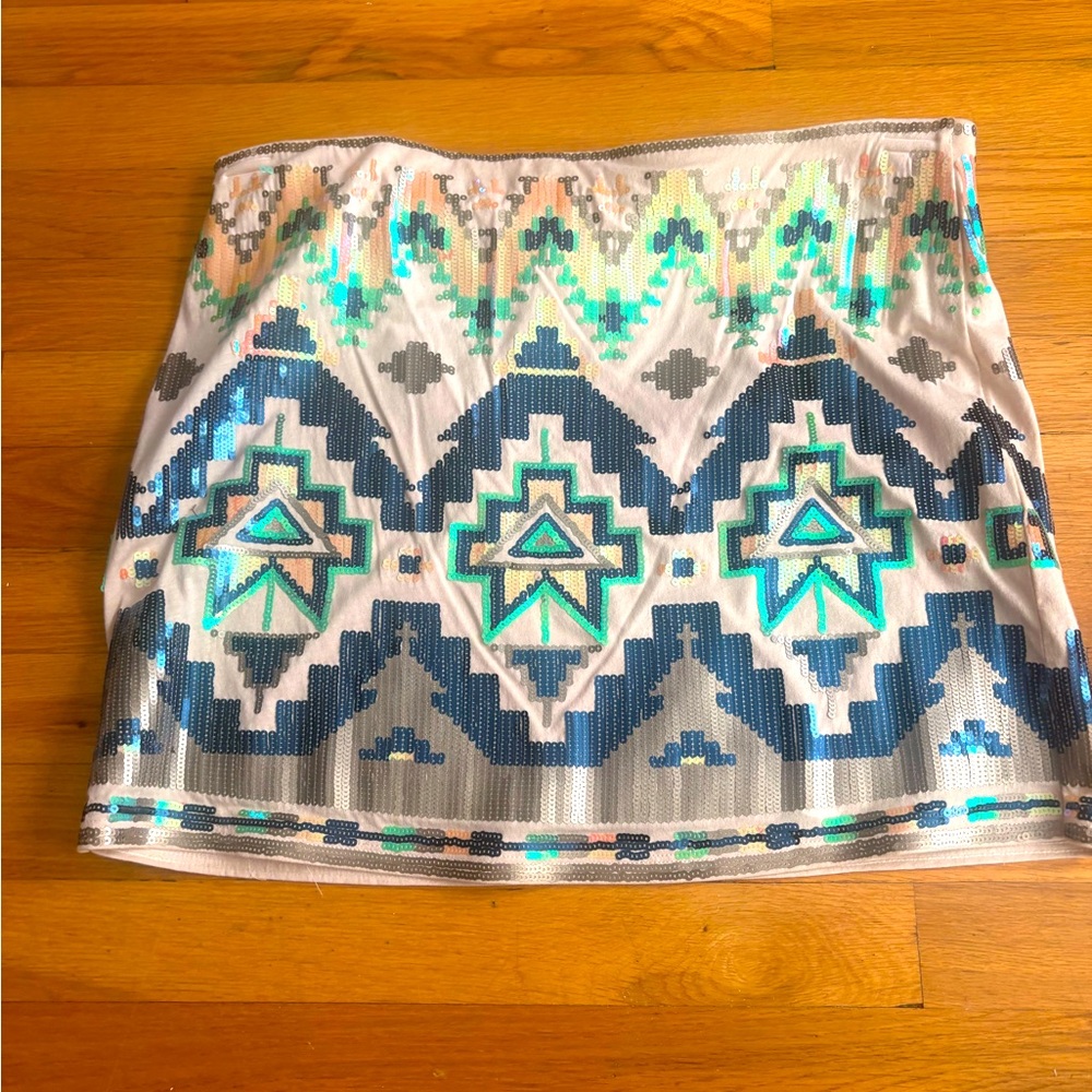 Geometric Patterned Skirt - Multicolor